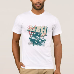 Camiseta Gráfica Automotiva de Corrida Rebelde 