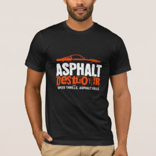 Camiseta Gráfica Automotiva Destruidora de Asfalto