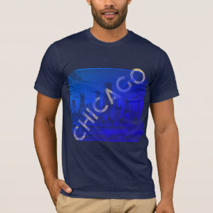 Camiseta Gráfica Azul Bege Moderno Chicago Nome