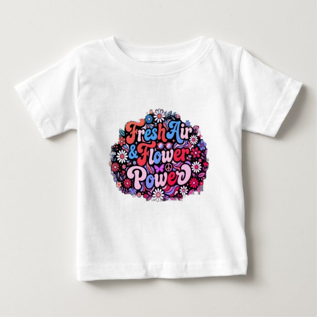 Camiseta Gráfica Boho Flower Power (Frente)