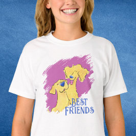 Camiseta Gráfica Branca de Cachorro Fofa para Melh