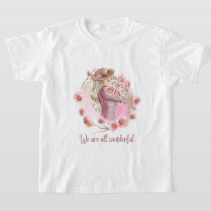 Camiseta Gráfica Branca para Menina Somos Maravilh