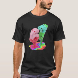 Camiseta Gráfica Brilhante Colorida 3D Derretendo