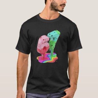 Camiseta Gráfica Brilhante Colorida 3D Derretendo