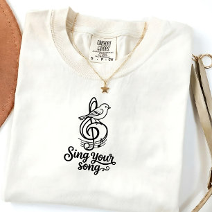 Camiseta Gráfica Cantar Sua Canção Unisex Vintage