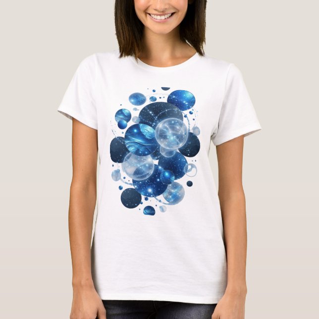 Camiseta Gráfica Chic Prata BLUE STARS (Frente)