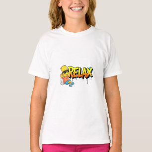 Camiseta Gráfica Chill Bart Relax Grafite Estilo U
