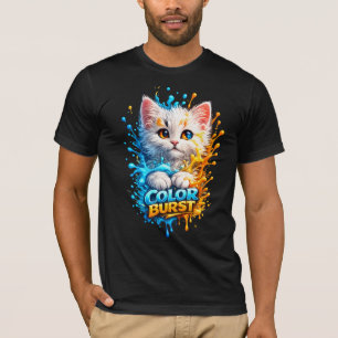 Camiseta Gráfica Color Burst Cat – Salpico de Tint