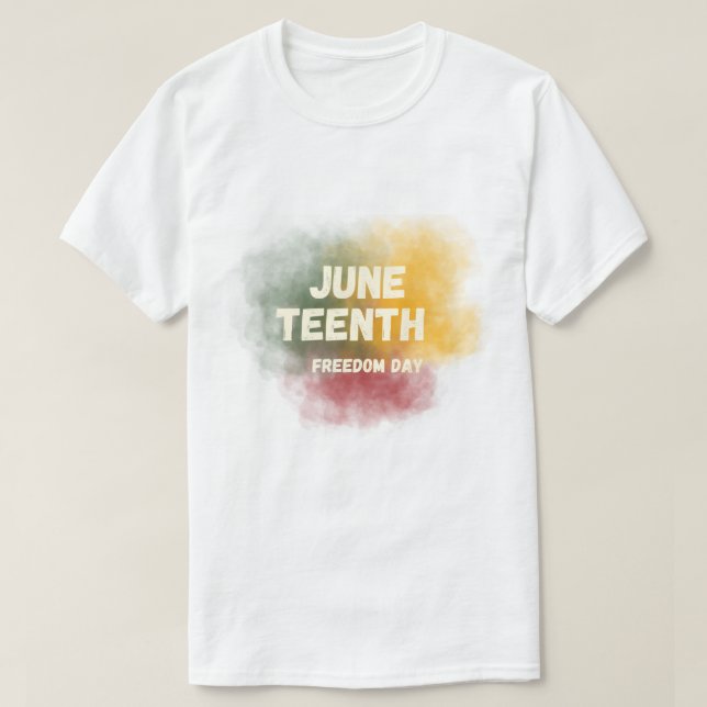 Camiseta Gráfica Colorida de Fumaça do Dia da Libe (Frente do Design)