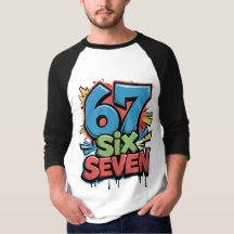 Camiseta Gráfica Colorida Pop Art 67 Six Seven par