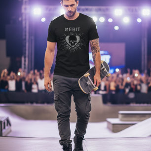 Camiseta Gráfica com Caveira e Coração em Estilo G