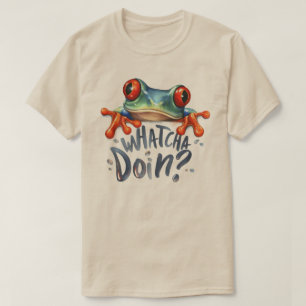 Camiseta Gráfica com Citação de Anfíbio Sapo Fofo