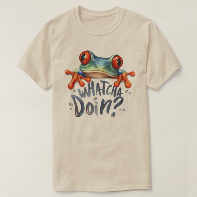 Camiseta Gráfica com Citação de Anfíbio Sapo Fofo (Frente do Design)