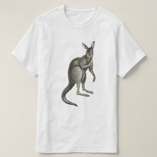 Camiseta Gráfica com Desenho de Canguru Esboçado (Frente do Design)