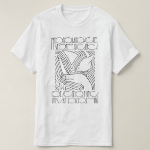 Camiseta Gráfica com Desenho de Linha de Pássaro V