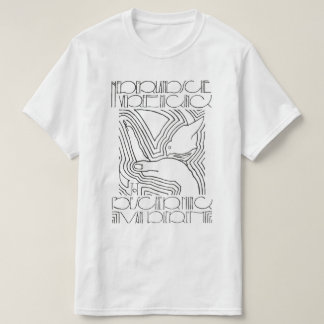 Camiseta Gráfica com Desenho de Linha de Pássaro V