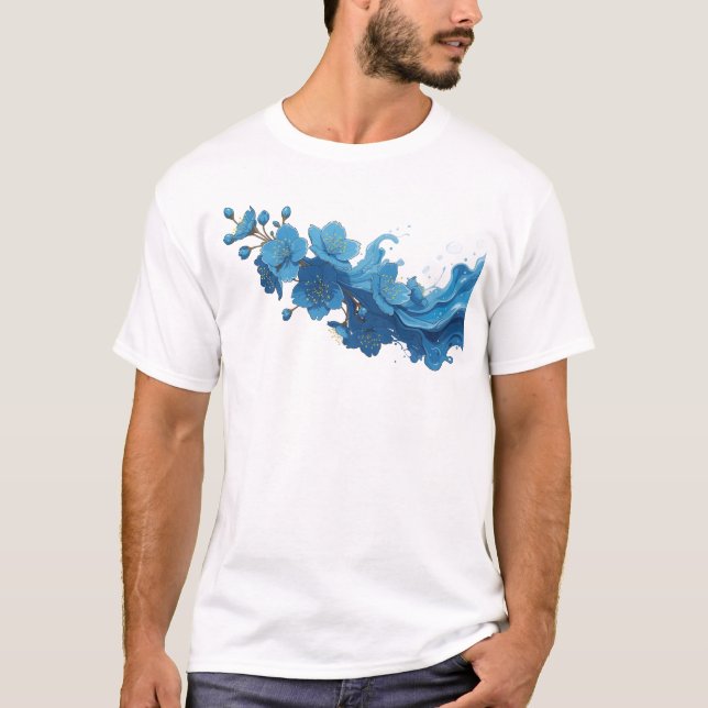 Camiseta Gráfica com Flor Abstrata Moderna (Frente)