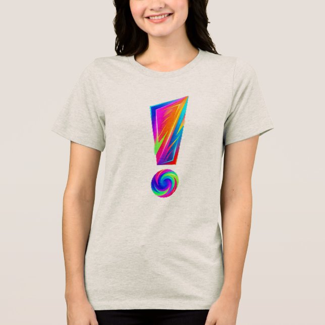 Camiseta Gráfica com Frente de Exclamação e Verso  (Frente)
