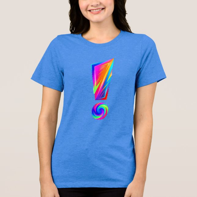 Camiseta Gráfica com Frente de Exclamação e Verso  (Frente)