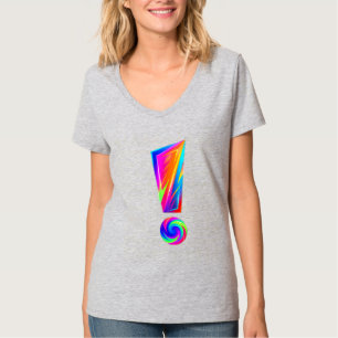 Camiseta Gráfica com Frente de Exclamação e Verso 