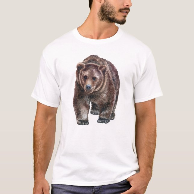 Camiseta Gráfica com Mascote Urso Feroz Rugindo Ca (Frente)
