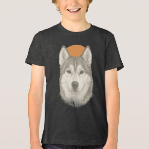Camiseta Gráfica com Retrato de Husky