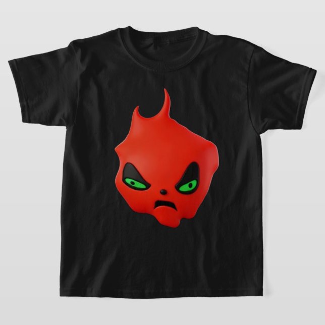 Camiseta Gráfica com Rosto Alien de Quatro Braços  (Postura )
