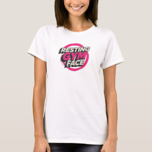 Camiseta Gráfica com Rosto de Academia em Descanso