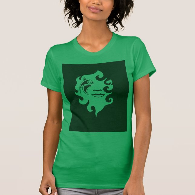 Camiseta Gráfica com Silhueta de Leão Simétrica -  (Frente)