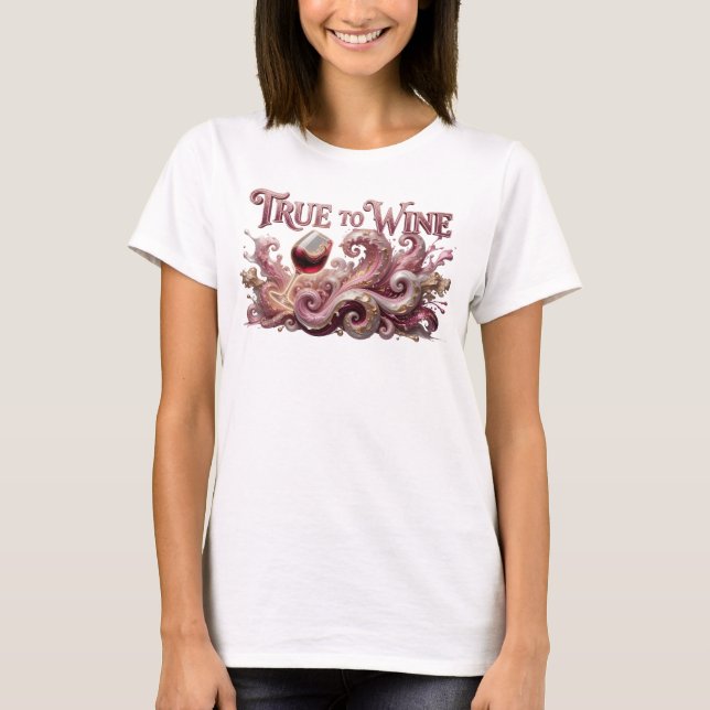 Camiseta Gráfica Cool Pink TRUE TO WINE (Frente)