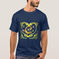 Camiseta Gráfica Coração Celestial & Lua - Dourado