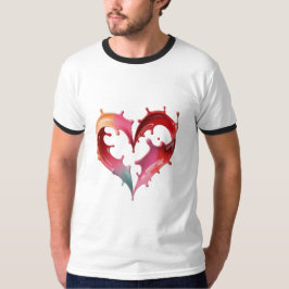 Camiseta Gráfica Coração Pastel