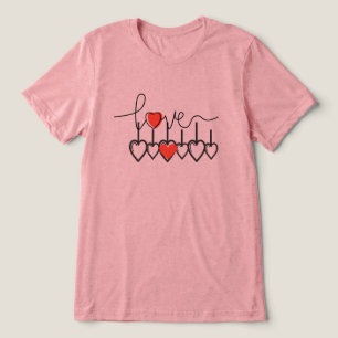 Camiseta Gráfica Corações Pendurados - Amor Valent