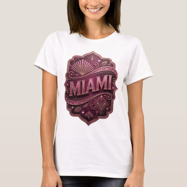 Camiseta Gráfica Crisp Pink MIAMI (Frente)
