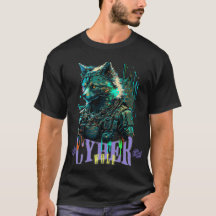 Camiseta Gráfica Cyber Wolf