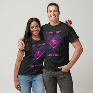 Camiseta Gráfica Cyberpunk Neon Heart City
