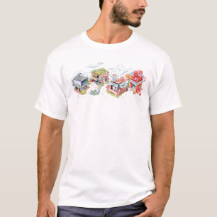 Camiseta Gráfica da Cidade Miniatura Fofa
