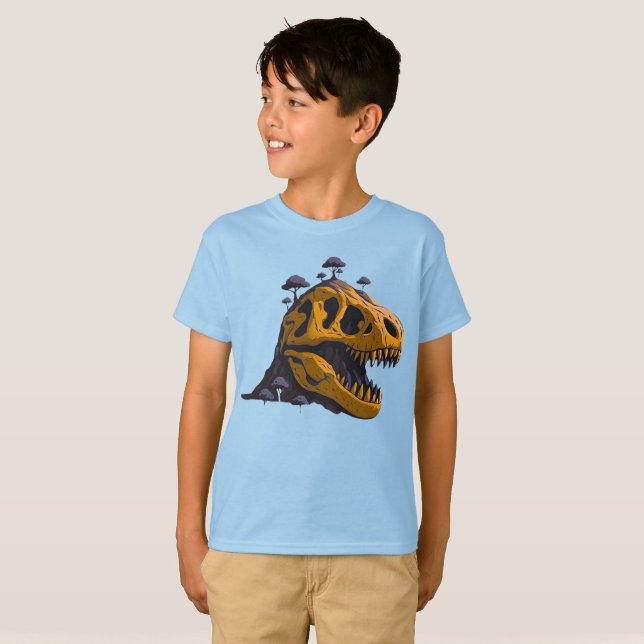 Camiseta Gráfica da Ilha do Crânio de Dinossauro (Frente Completa)
