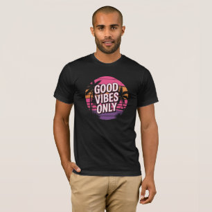 Camiseta Gráfica da Moda Good Vibes Only para Todo