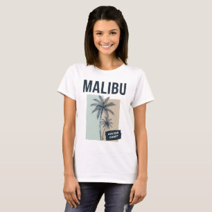 Camiseta Gráfica da Praia de Palmeira de Malibu Ca