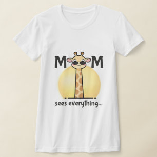 Camiseta Gráfica da Vida de Mãe de Girafa Engraçad