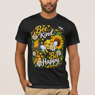 Camiseta Gráfica de Abelha Fofa, Seja Gentil, Seja