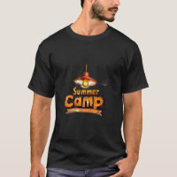 Camiseta Gráfica de Acampamento de Verão Retrô