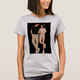 Camiseta Gráfica de Amor para Casal   Matc