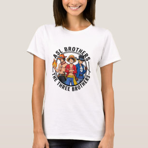 Camiseta Gráfica de Anime dos Três Irmãos