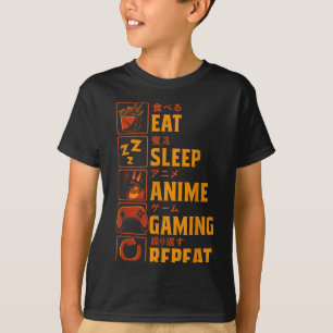 Camiseta Gráfica de Anime para Gamer Divertido Hom