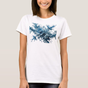 Camiseta Gráfica de ARTE ABSTRATA Azul Icônica