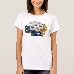 Camiseta Gráfica de Arte Abstrata Azul-Marinho Ele