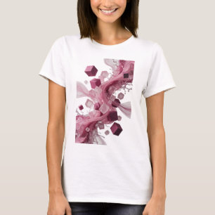 Camiseta Gráfica de Arte Abstrata Prata Limpa