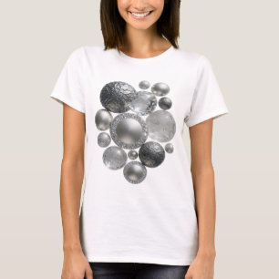 Camiseta Gráfica de Arte Abstrata Prata Marcante